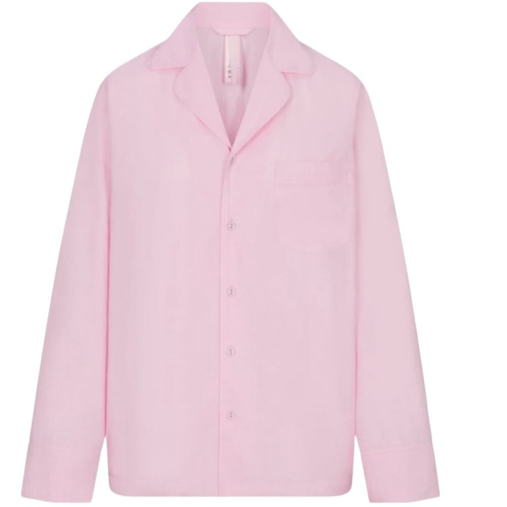 SKIMS Pink Poplin Button Up Shirt (NWT)